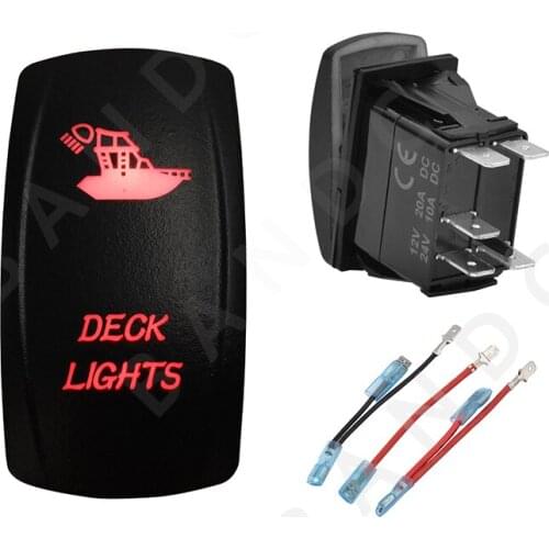 Jumper Wire Set,DECK LIGHTS 12V 24V Car Boat Caravan Rocker Switch Waterproof Car Buttons Dual Red LED Lights Bar Interior Part