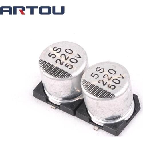 20PCS 50V 220UF SMD Electrolytic Capacitors 10*10