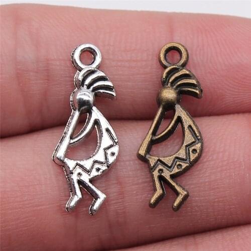 20pcs 24x9mm Pendant Tribal Shamans Native Kokopelli Charm Pendants For Jewelry Making Rain God Pendants