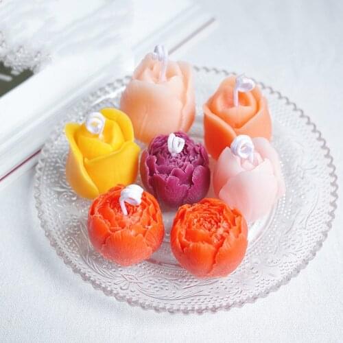 3D Flower Silicone Candle Molds Handmade DIY Rose Flower Silicone Soap Mold Cake Mold 3D Tulip Soap Mold for Soap Making