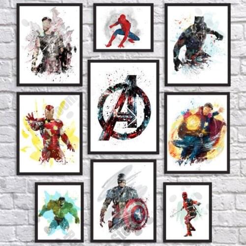 5D DIY Diamond Painting Marvel Black Panther Iron Man Avengers Superhero Spiderman Diamond Embroidery Wall Art Room Decoration
