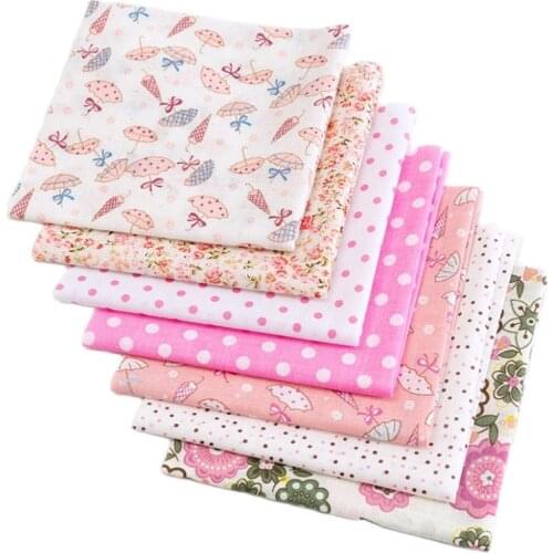 7Pcs/Set Vintage Patchwork Plain Fabric Cotton Printed DIY Sewing Fabrics For Sewing Handicraft Decoration Accessories