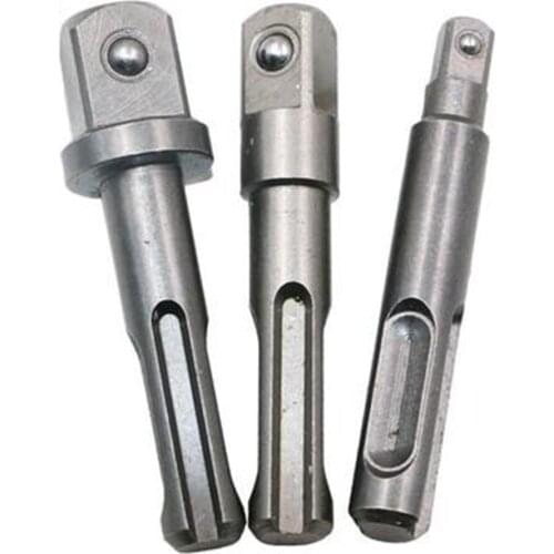 3Pcs 1/4" 3/8" 1/2" Socket Nut Driver Adaptor Set SDS Drill Chuck Adapter Power Extension Tool For hammer impact Power drill