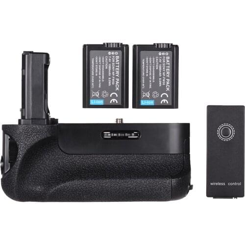 Andoer Battery Grip Replacement Camera Battery Holder with NP-FW50 Battery Remote Control for Sony A7/R/S Digital SLR Camera