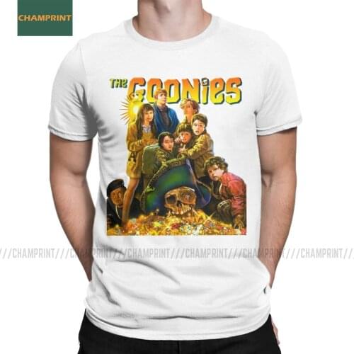 The Goonies T Shirt Men 100% Cotton T-Shirt Movie Never Say Die Sloth Chunk Fratelli Skull Pirates Tees Short Sleeve Tops
