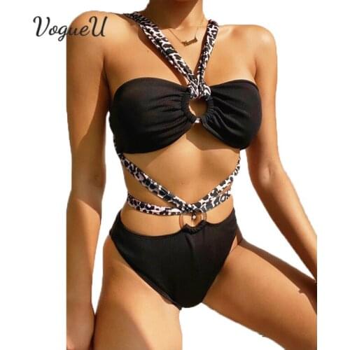 High Waist Bikinis Sexy Women Leopard Print Strap Swimsuit Swimwear Female Bikini Set Bather Biquini Bathing Suit 2021 Summer