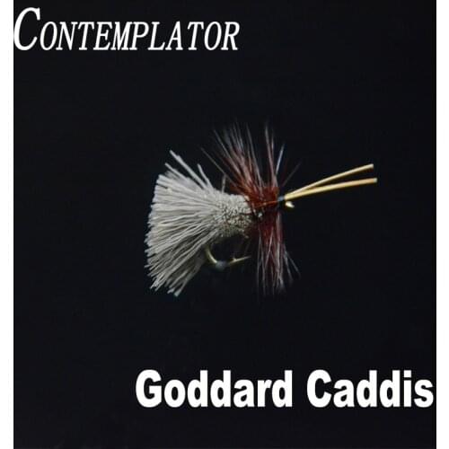 CONTEMPLATOR 4pcs/box 12# Goddard Natural Caddis stillwater pattern dry flies floating on water deer hair body fly fishing lure