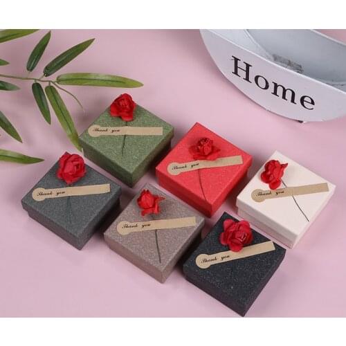 Fashion Red Rose Flower Jewelry Box Organizer Color Gift Box For Ring Earring Bracelet Watch Storage Jewelry Package Accessories