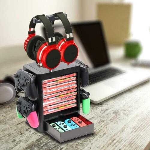 For Ps5 Ps4 Ninendo Switch Xbox Organizer Joy-Con Controllers, Pro Controllers, Headsets Holder Game Card Disc Storage Stand