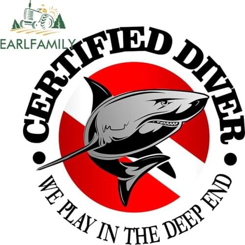 EARLFAMILY 13cm x 12.9cm for Dive Flag Club Camper Car Stickers Anime DIY Occlusion Scratch Waterproof Window Trunk Decals