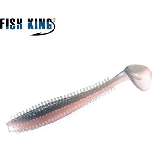 FISH KING 9/12cm Silicone Bait Soft Fishing Lure T Tail 4-5pcs Smell Jigging Worm Shad Artificial Fishing Bait For Bass Wobblers