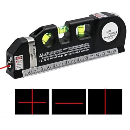 LV-03 Red Laser Level Ruler Crosshair/Vertical/Horizontal Line Multipurpose Tape Measure Metric Rulers LV03