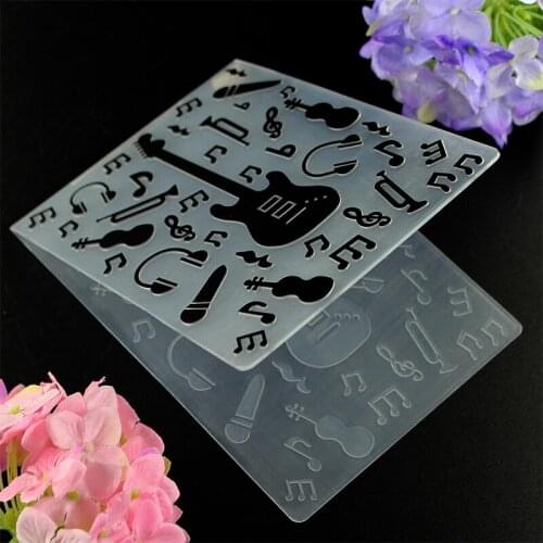 Guitar New Plastic Embossing Folders for DIY Scrapbooking Paper Craft/Card Making Decoration Supplies P004