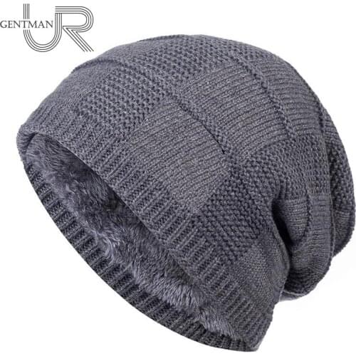 New Unisex Plain Color Winter Hats For Men & Women High Quality Warm Ski Beanie Cap Men Women Add Fur Lined Cotton Knitted Hat