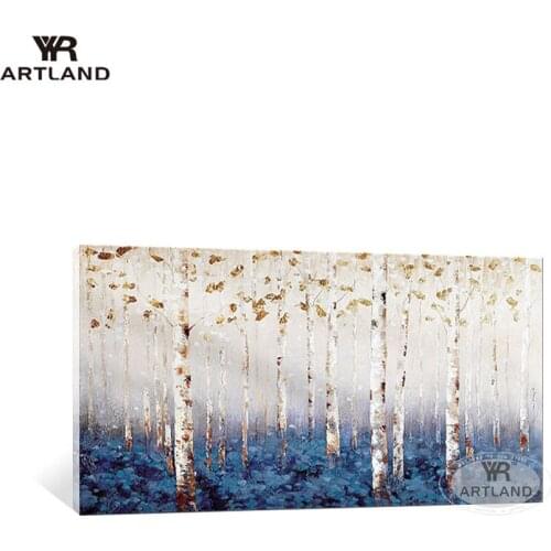 Large sizes forest trees Landscape picture home decoration Hand painted canvas oil painting wall art poster for living room sofa