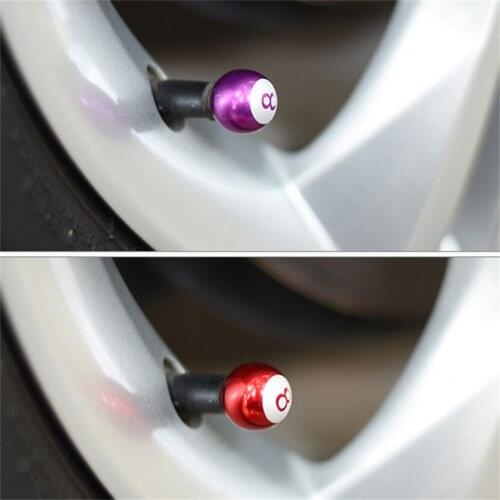 Number 8 Car Tire Valve Caps Car Dust Proof Caps Tire Stem Air Valve Caps For Moto Bike Car Accessories 4pcs/set