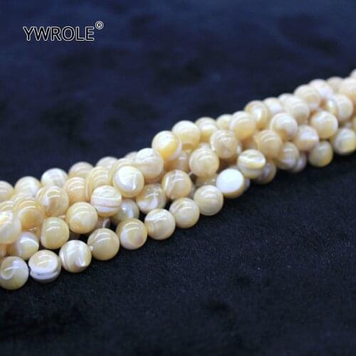 Natural Round Trochus Niloticus Shell Beige Beads For Jewelry Making For Handmade DIY Bracelet Necklace 4/6/8/10 Mm Strand 15