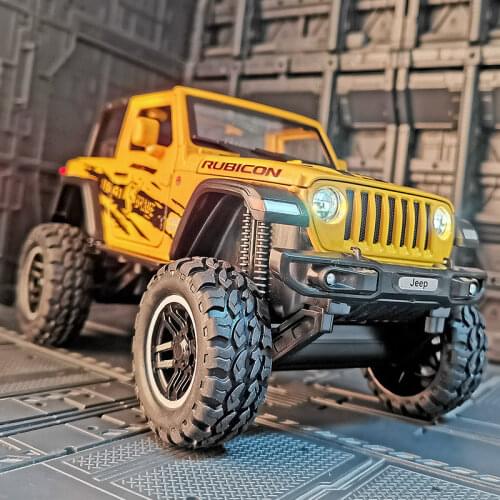 1:20 Jeep Wrangler Rubicon RUBICON Alloy Car Model Diecasts & Toy Metal Modified Off-road Vehicle Model Simulation Kids Toy Gift