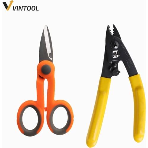 2 in 1 FTTH Optic Tool Kit 3 Holes Fiber Stripper and Kevlar Scissors