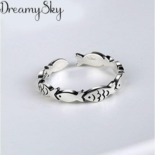 New Fashion Gothic Men Fish Rings For Women Jewelry Birthday Gift Romantic Wedding Engagement Drop Shipping