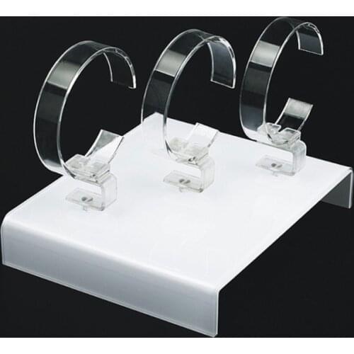 New Watch Display Rack Jewelry Holder Three Watches Acrylic Showcase Clear Stand P9YF