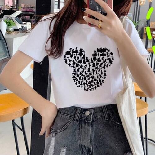2020 NEW Travel Cute animal silhouette outline tshirts women funny t shirt white Tops casual short Camisetas Mujer_T-Shirt