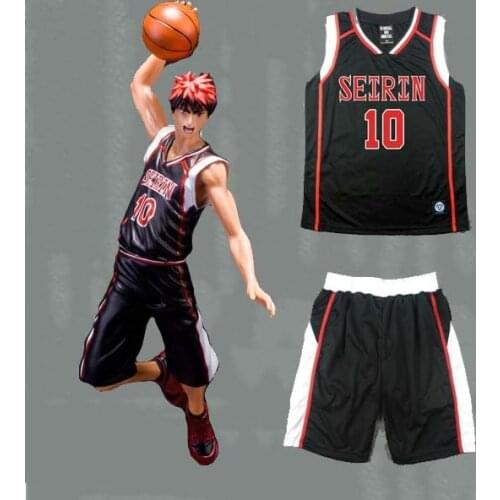 New Kurokos Basket/Kuroko no basuke II Kagami Taiga SEIRIN Black/Red Cosplay Costume Jersey NO.10 Sportwear Suit Uniform