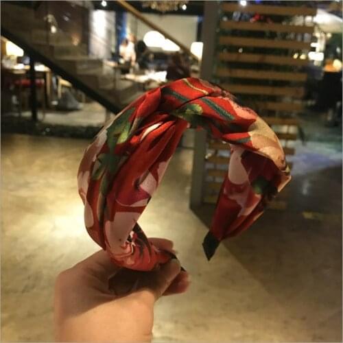 New fashion boutique hair accessories womens cross wide-brimmed print headband wild girl headband hairband hair band headwear