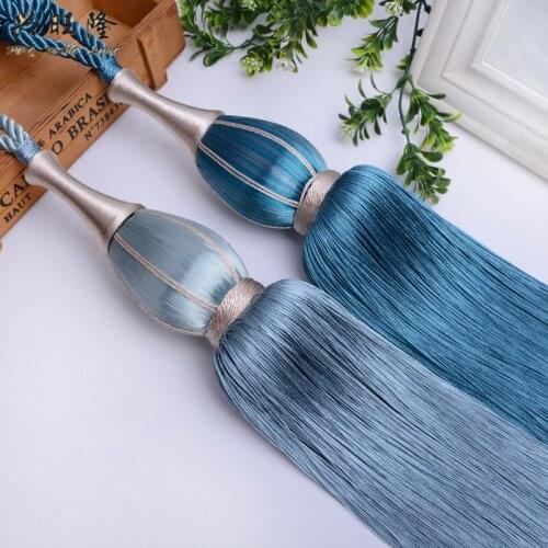 XWL 2Pcs Curtain Tieback Tassel Brush Tower Straps Hanging Bind Ropes Belt Ball Buckle Hook Holder Curtain Accessory Tiebacks