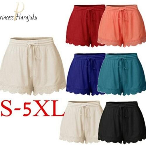 S-5XL Womens Shorts Summer Short Femme Sexy Lace Rope Tie Shorts Sport Leggings Fashion Trousers Shorts Plus Size Short Feminino