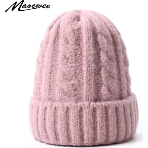 Parent-child Crochet Wool Hat Winter Warm Knitted Solid Color Beanies For Children Women Boys Girls Hats Fashion Bonnet Ski Caps