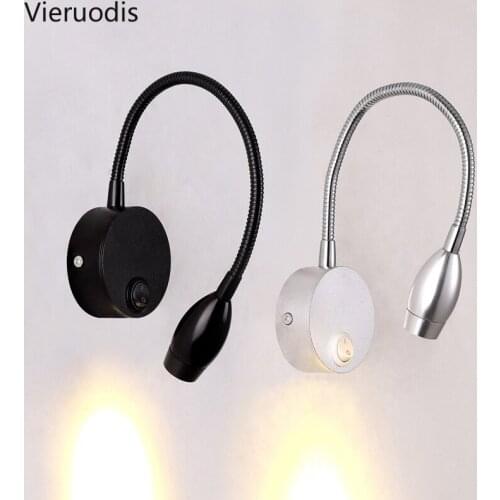 Modern Led Wall Lamp European Bedside Hose light Background Wall lights Reading Lighting Bend Tube Light Mirror Light