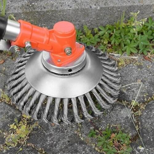 6/8-Inch Steel Wire Grass Weed Brush Trimmer Head Rounded Edge Trimmer Head Garden Brush Removal Grass Tray Plate For Lawnmower