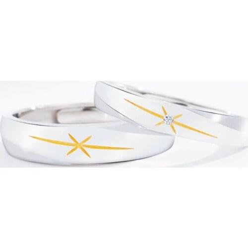 Sole Memory Original Aurora Literary Couple Ring Sweet Romantic 925 Sterling Silver Female Resizable Opening Rings SRI457