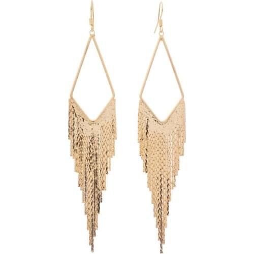 Vintage Earrings Long Tassel Eardrop Fashion Geometric Earrings Women Lady Nightclub Exaggerated Earrings Gifts