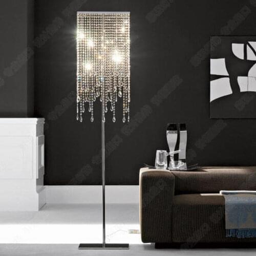 Creative luxury crystal floor lamp modern minimalist living room vertical glass square lamp interior lamp WF912222