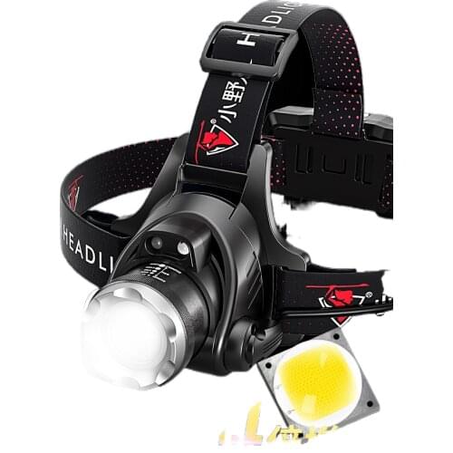 Bright headlight glare zoom long-range induction charging head-mounted flashlight special night fishing