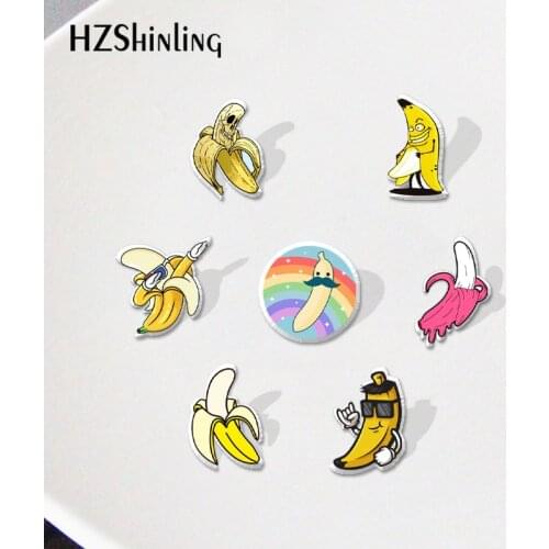 Funny banana Acrylic Lapel Pin Badge Resin Epoxy Jewelry