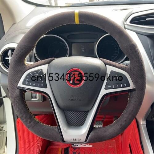For BYD Song MAX Yuan Song Pro Qin Plus Tang Suede DIY Hand Sewn Steering Wheel Cover