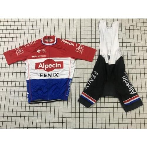 2020 ALPECIN FENIX TEAM NL CHAMPION SHORT SLEEVE CYCLING JERSEY SUMMER CYCLING WEAR ROPA CICLISMO+BIB SHORTS WITH POWER BAND