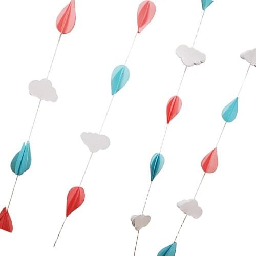 3m / 118.11inch Birthday Party Decor Cloud Water Drop Three-dimensional Paper Pull Flower