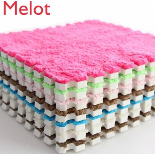 30x30cm Carpet Living Room Bedroom Childrens Soft Magic Patchwork Puzzle Fleece-Lined Joint Crawling Mat 30 Tablets