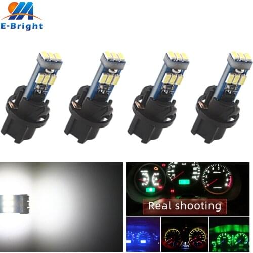 4pcs AC DC12V T5 Base 9 SMD Dashboard LED Bulbs Map Warning Indicator Interior Lights For Car Vehicle Instrument Lamp White Red