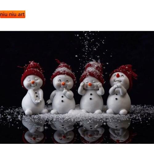 5D DIY Diamond Painting Christmas Snowman Diamond Embroidery Rhinestone Wall Sticker Art Sewing Kit Cross Stitch Decoration Gift