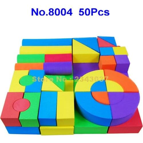 8004 50pcs Eva Soft Children Sponge Foam Building Blocks Toy
