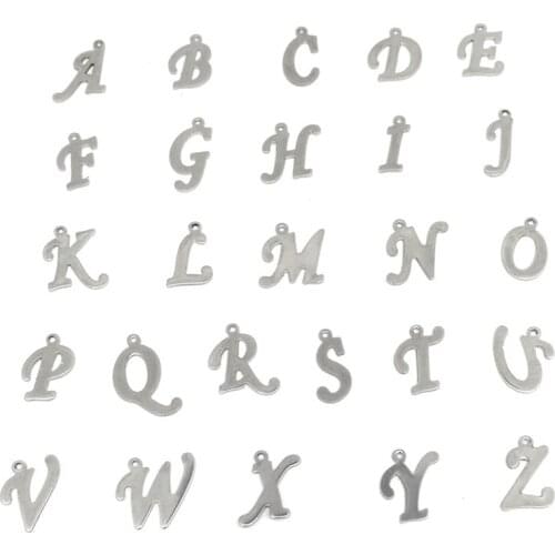 Stainless Steel A-Z Optional English Letter Charms Stamping Mini jewellery Metal Alphabet DIY Accessories Acero Inoxidable 10pcs