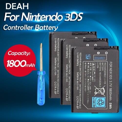 3.7V 1800mAh CTR-003 Rechargeable Lithium Li-ion Battery Pack For Nintendo 3DS 2DS Controller Replacement Battery With Tools