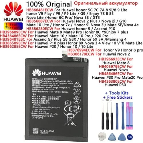 Huawei Original Batteries For Huawei Nova 2 3 4 2i 3i /2 Plus/ G10 Honor 7x 9i /Mate 8 9 10 /10 20 Pro /P30/P30 Pro Battery