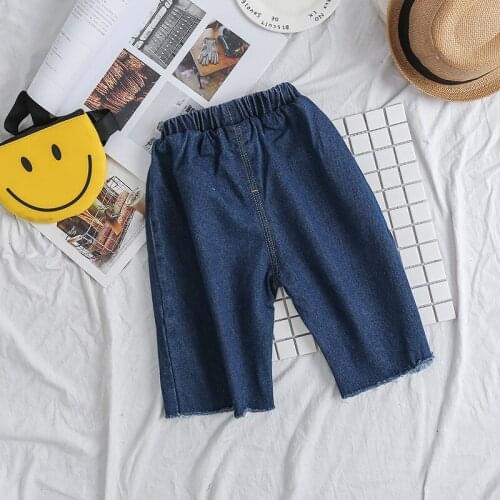 Brand Childrens Unisex Jeans Kids Casual Loose Wide Leg Pants Dark Blue Denim Pants for Boys and Girls Kids Cowby Clothes Jeans