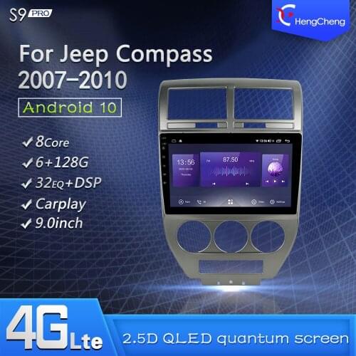 For jeep compass 1 MK 2006-2010 car only multimedia video player 4G compass radio GPS navigation Android 10.0